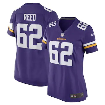 womens nike chris reed purple minnesota vikings game player